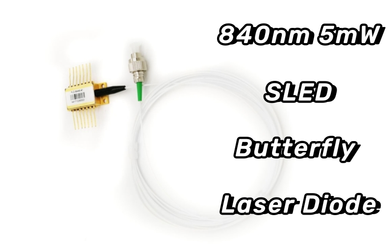 840nm 5mW SLED バタフライ レーザー ダイオード